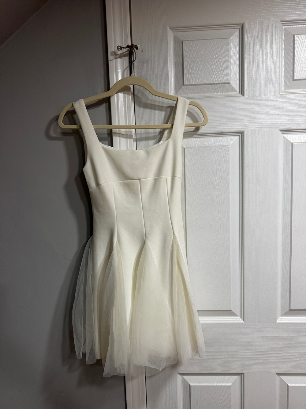 Cream Sleeveless Fit-and-Flare Mini Dress